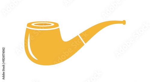 Vintage Yellow Tobacco Smoking Pipe Icon for Hobbyists