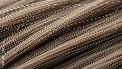 Macro view of gray and brown human hair texture surface for abstract background