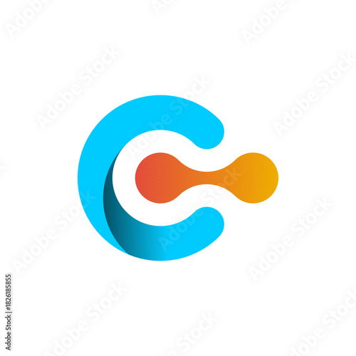 Abstract letter C logo concept with a vibrant gradient design representing technology, connection, and digital innovation
