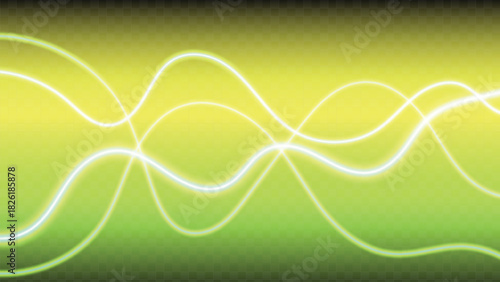 Dynamic light streaks dance across a vibrant green backdrop, perfect for tech visuals or a modern presentation, creating a stunning and energetic effect