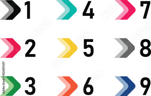 Creative bullet point collection with multiple color