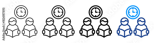 Study Session Icon Different Style Outline Collection Set