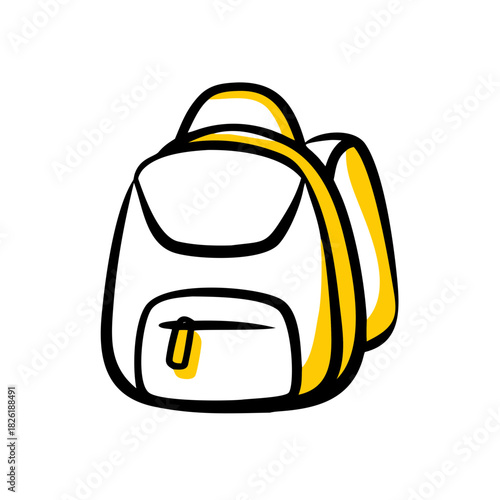 vector clip art backpack on white background for web and graphic design