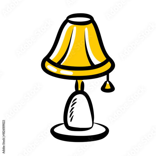 vector clip art bedside lamp on white background for web and graphic design