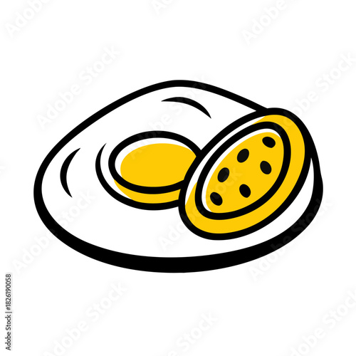 vector clip art boiled egg on white background for web and graphic design
