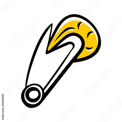 vector clip art brooch pin on white background for web and graphic design