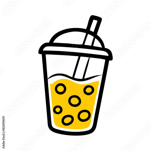 vector clip art bubble tea on white background for web and graphic design