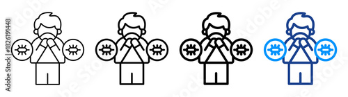 Infectious Disease Icon Different Style Outline Collection Set