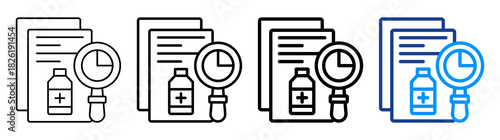Medical Research Icon Different Style Outline Collection Set