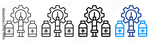 Vaccine Development Icon Different Style Outline Collection Set