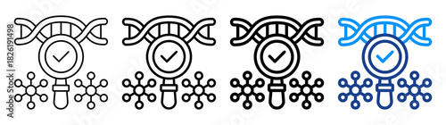Genetic Analysis Icon Different Style Outline Collection Set