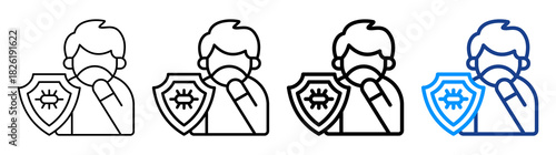 Disease Prevention Icon Different Style Outline Collection Set