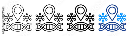 Genetic Mapping Icon Different Style Outline Collection Set