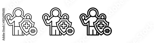 Immunology Icon Different Style Outline Collection Set