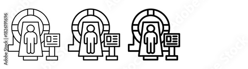 Ct Scan Icon Different Style Outline Collection Set