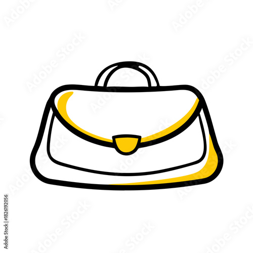 a flat gradient outline icon of a clutch bag for web and graphic design