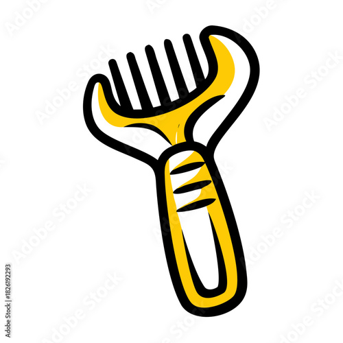 a flat gradient outline icon of a comb for web and graphic design
