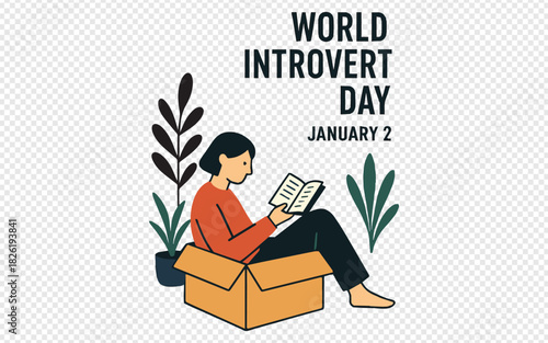 Celebrate World Introvert Day with a cozy scene of relaxation and reading, perfect for social media campaigns and awareness initiatives