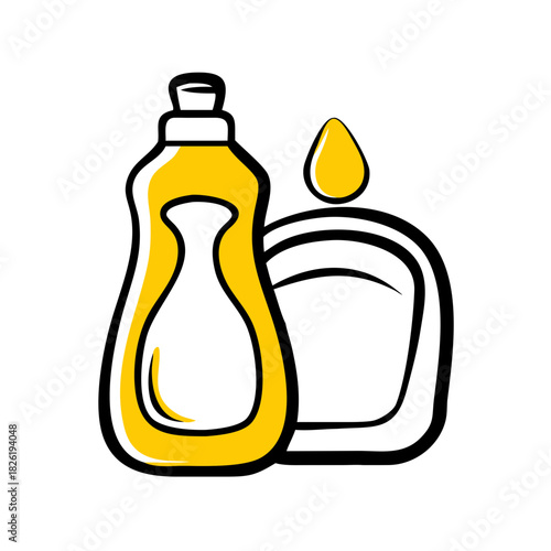 a flat gradient outline icon of dishwashing liquid for web and graphic design