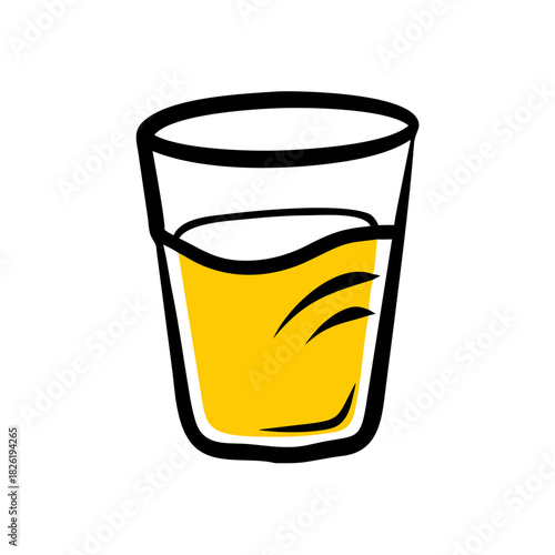 a flat gradient outline icon of a drinking water glass for web and graphic design