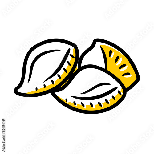 a flat gradient outline icon of dumplings for web and graphic design