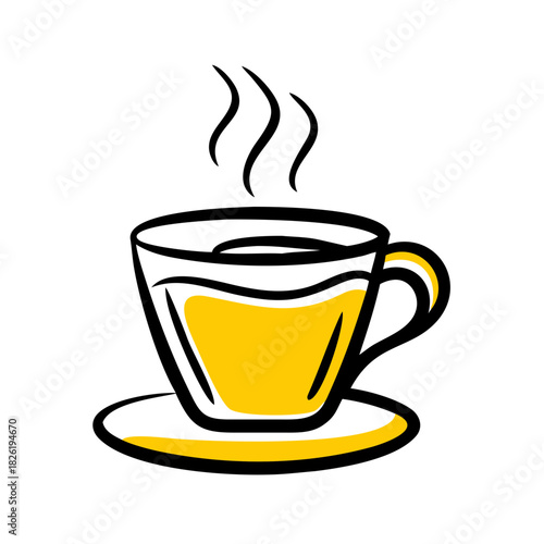 a flat gradient outline icon of an espresso cup for web and graphic design