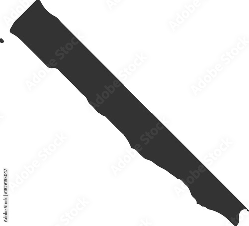 Dark gray silhouette of a rifle or long gun angled diagonally on a white background weapon firearm
