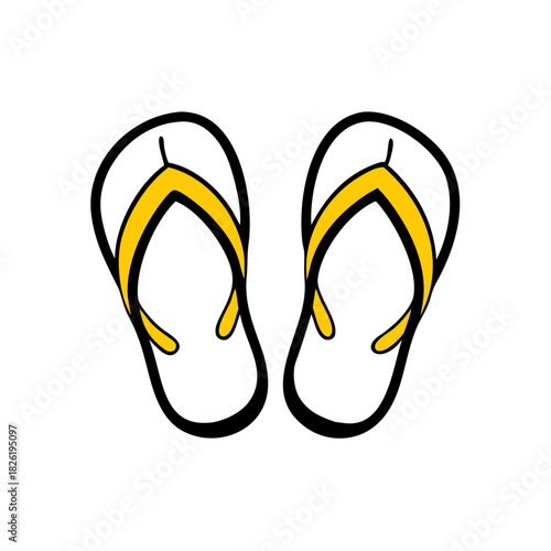 a flat gradient outline icon of flip flops for web and graphic design
