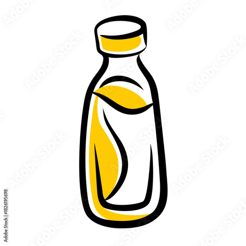 a flat gradient outline icon of a fruit juice bottle for web and graphic design