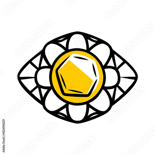 a flat gradient outline icon of a gemstone brooch for web and graphic design