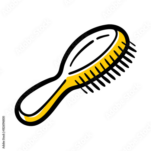 a flat gradient outline icon of a hairbrush for web and graphic design