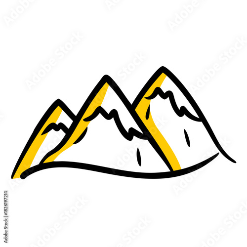 a flat gradient outline icon of a himalaya mountain style graphic for web and graphic design