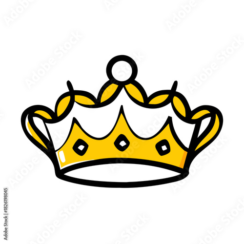a flat gradient outline icon of a jewel crown for web and graphic design