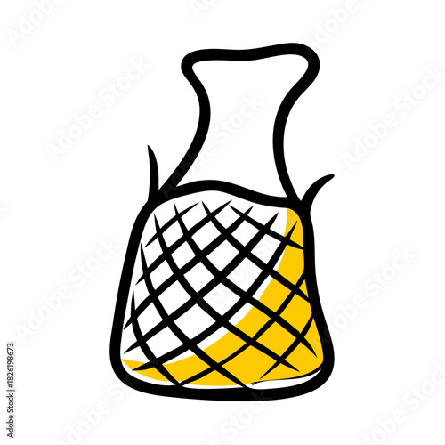 a flat gradient outline icon of a laundry net bag for web and graphic design