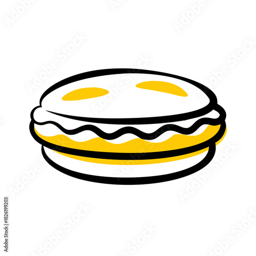 a flat gradient outline icon of a macaron for web and graphic design