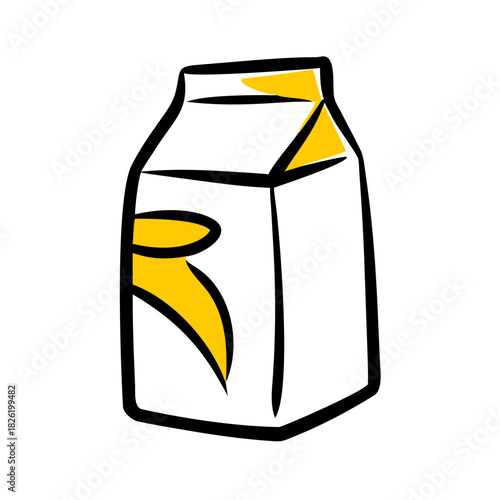 a flat gradient outline icon of a milk carton for web and graphic design