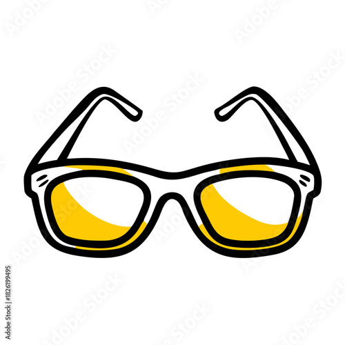 a flat gradient outline icon of metal frame sunglasses for web and graphic design