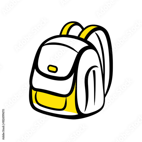 a flat gradient outline icon of a mini backpack for web and graphic design
