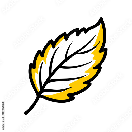 a flat gradient outline icon of a mint leaf for web and graphic design