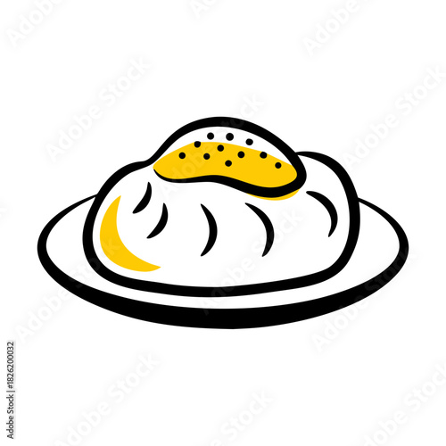 a flat gradient outline icon of a mochi dessert for web and graphic design