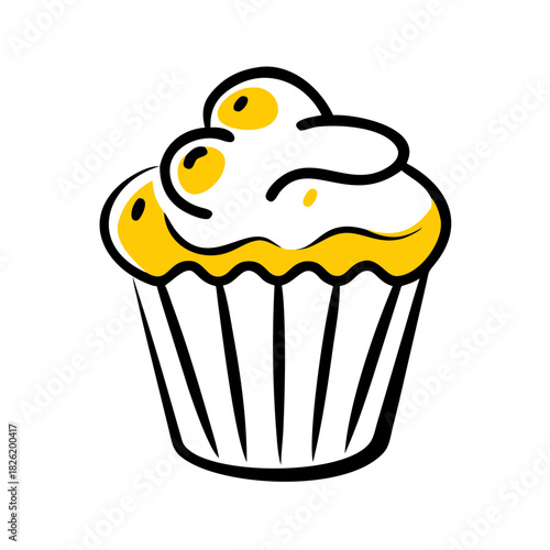 a flat gradient outline icon of a muffin breakfast for web and graphic design