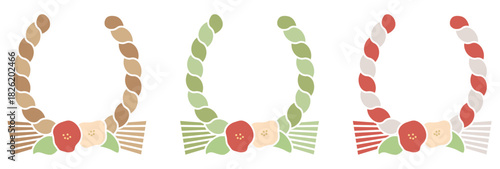 馬の蹄をモチーフにしたしめ飾り　午年　馬年