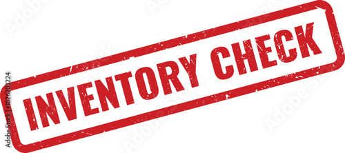 Red grunge inventory check stamp for stock management and business operations