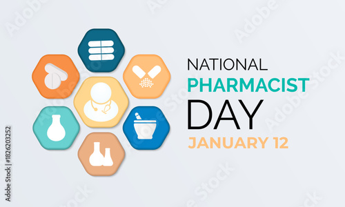 National Pharmacist Day celebrates the dedication of pharmacists who ensure safe medication, precise guidance, and trusted healthcare support for communities. Banner poster, flyer and background.