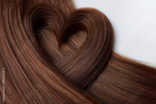 Brown Hair Heart Shape