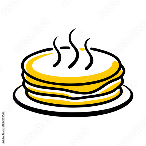a flat gradient outline icon of a pancakes stack for web and graphic design