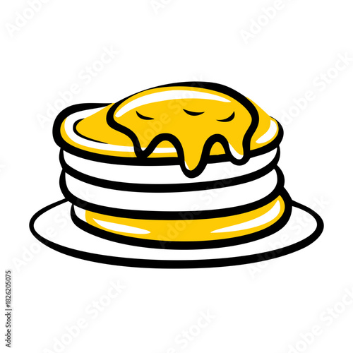 a flat gradient outline icon of pancakes for web and graphic design