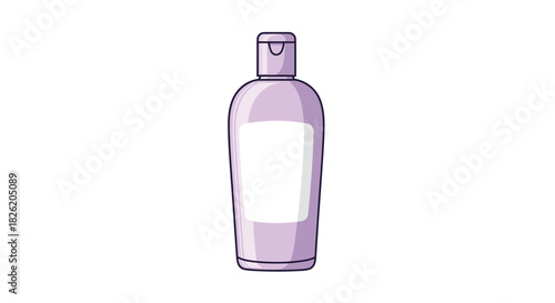 Clean illustration of a purple lotion bottle with a white label against a white background.