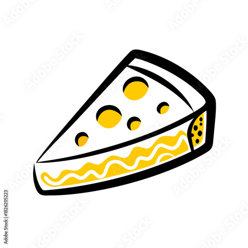a flat gradient outline icon of a pie slice for web and graphic design