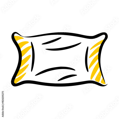 a flat gradient outline icon of a pillow for web and graphic design